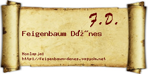 Feigenbaum Dénes névjegykártya